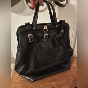 Billy Kirk Black Leather Frame Doctor Bag Top Handle